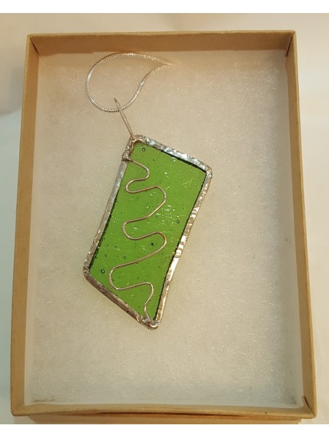 Stained Glass Necklaces - Green Stained Glass Necklaces - Green